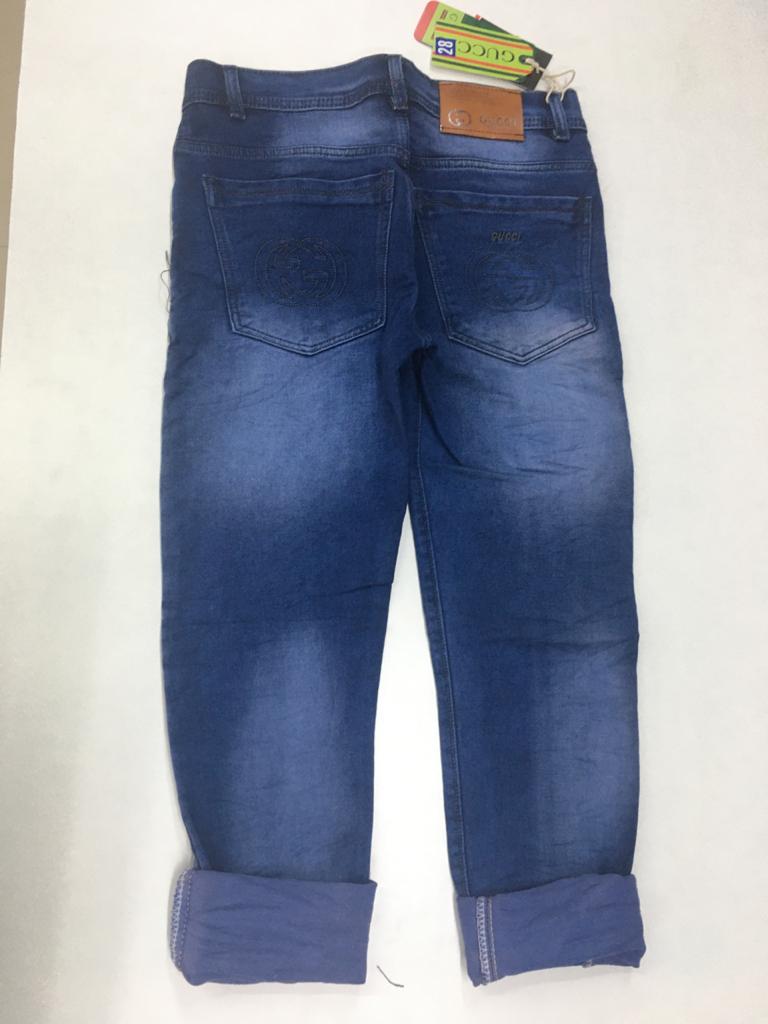 GUCCI SIMPLE SCRATCH MEN'S JEAN DARK BLUE COLOUR