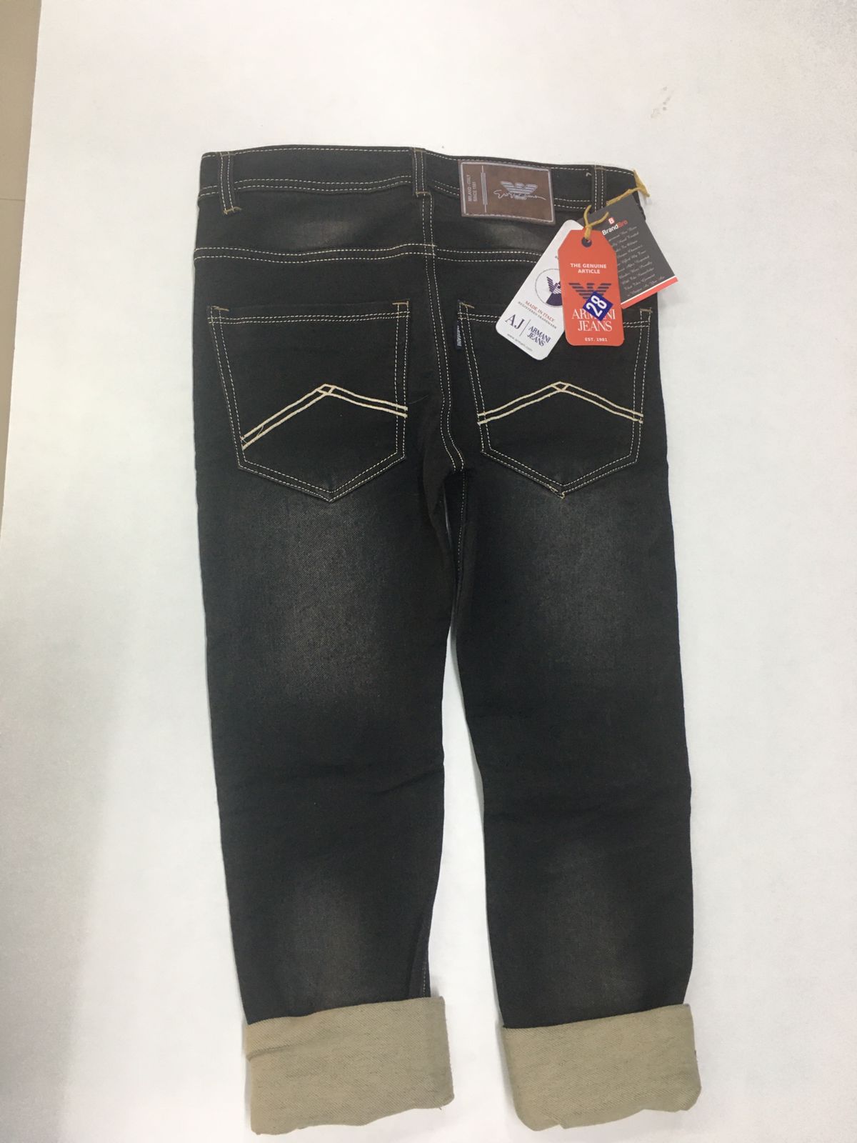 ARMANI MEN'S SCRATCH JEAN BLACK COLOUR