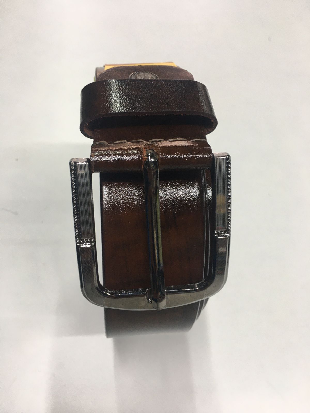 DERBY CLASSIC LEATHER BELT FOR GENTS DARK BROWN COLOUR