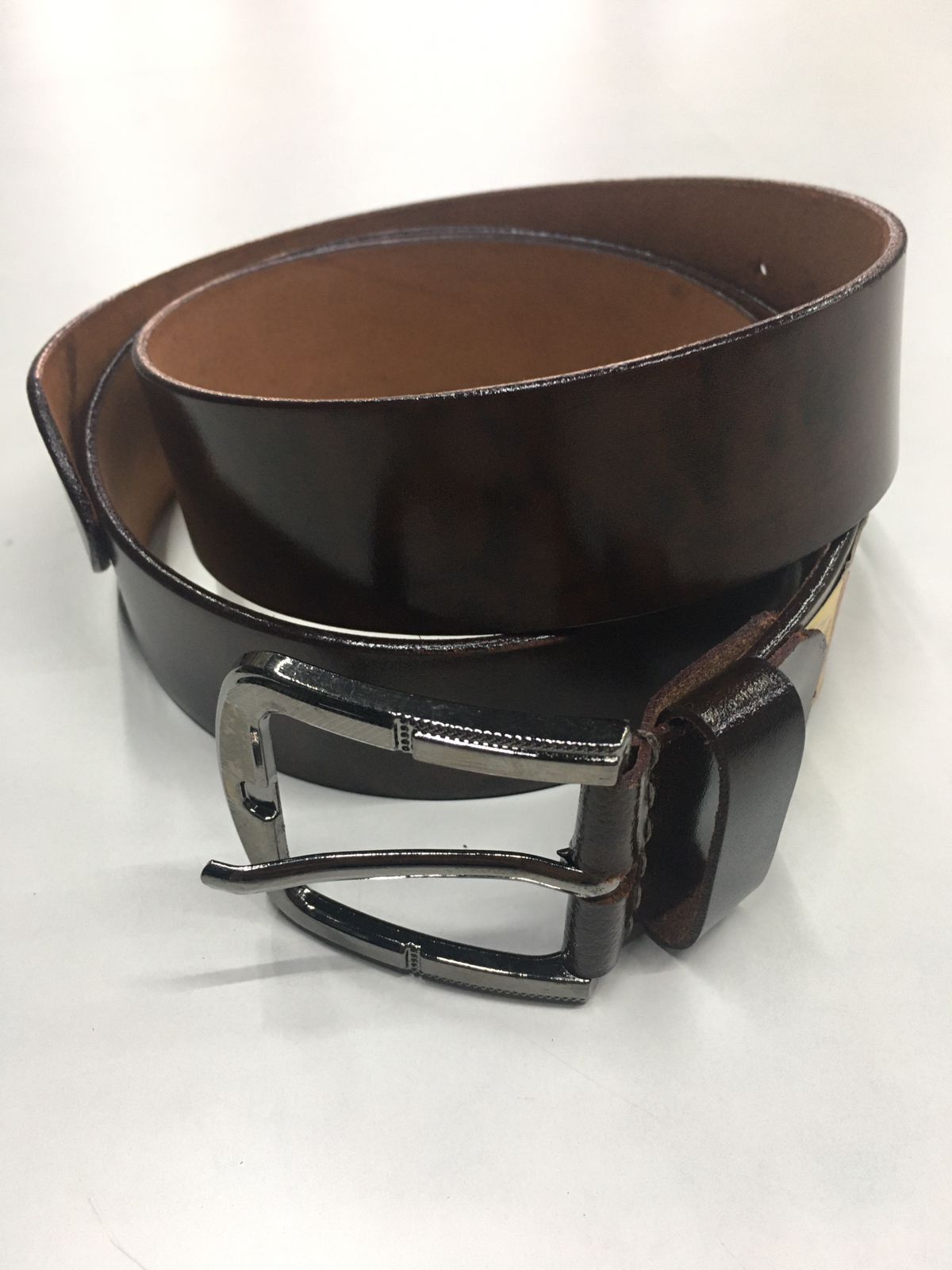 DERBY CLASSIC LEATHER BELT FOR GENTS DARK BROWN COLOUR