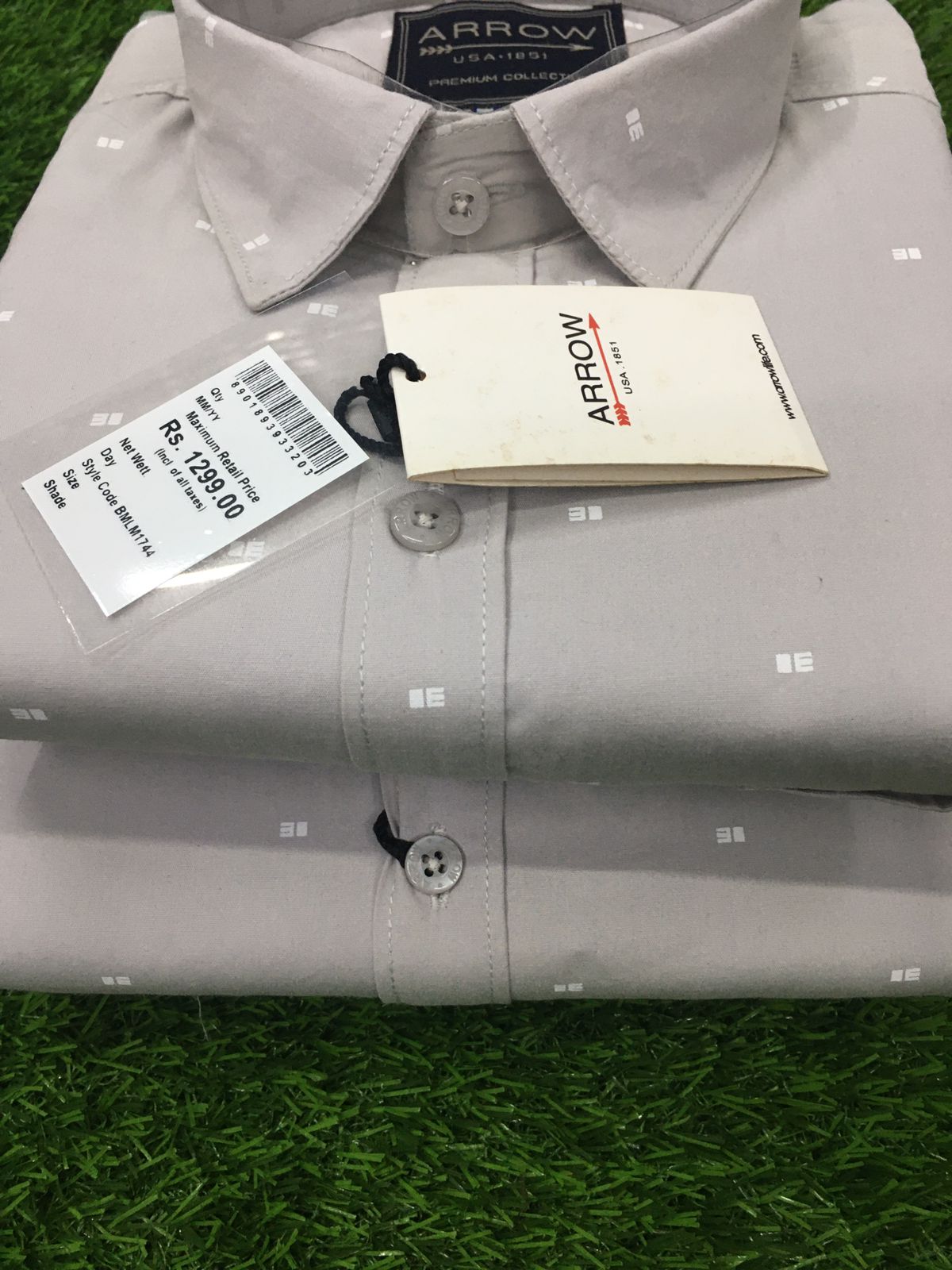 WRANGLER GRAY PRINT SHIRT FOR GENTS