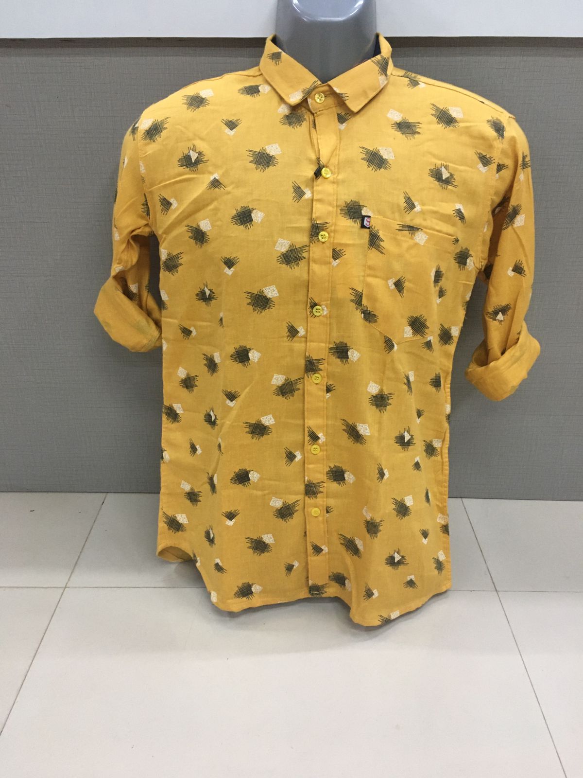 S FIVE COTTON SHIRT FOR GENTS YELLOW COLOUR