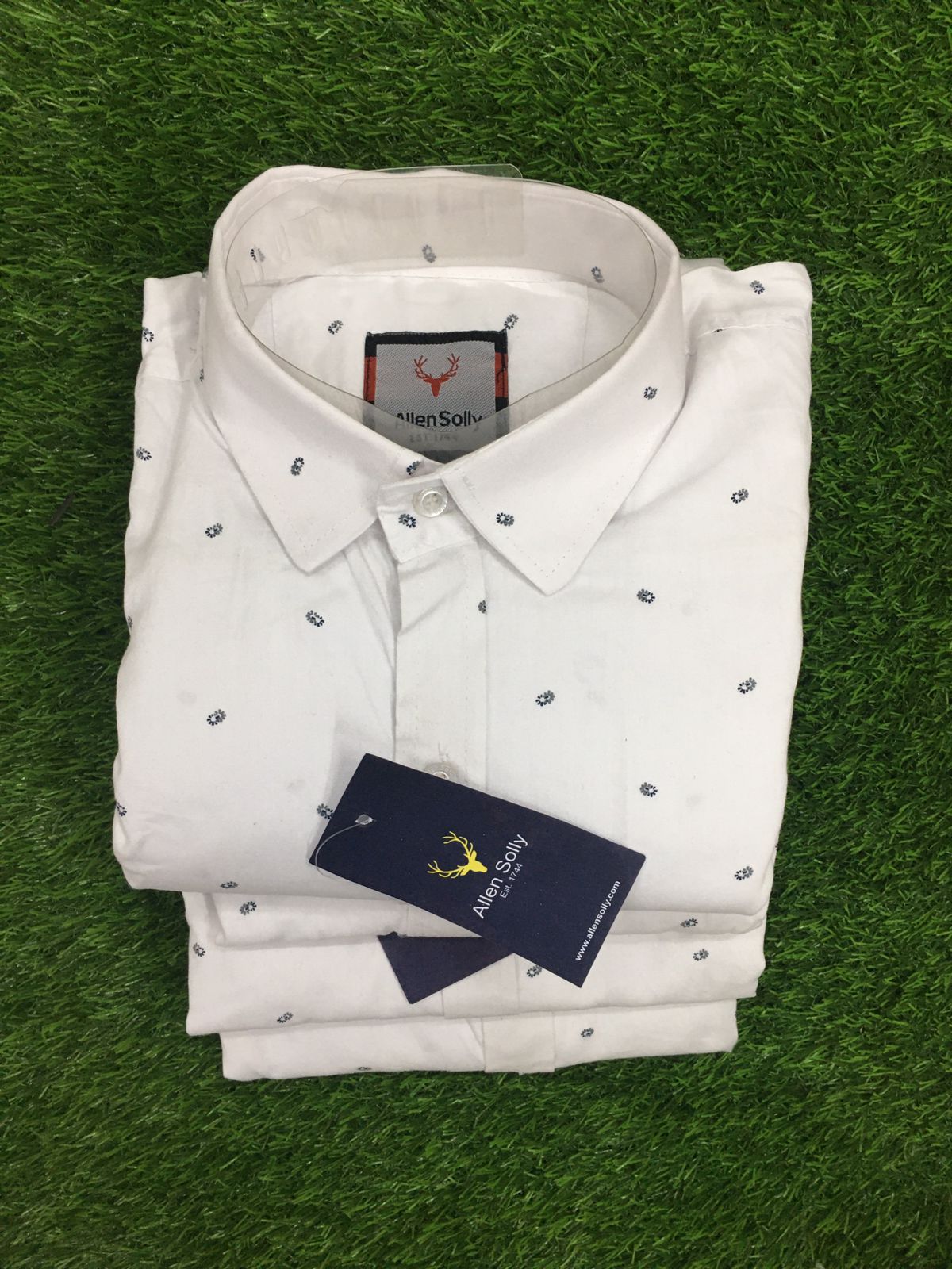 ALLEN SOLLY WHITE PRINT SHIRT FOR GENTS