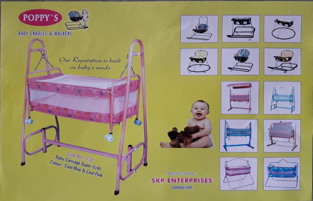 ROSE BABY CRADLE MULTIPLE COLOUR RED AND WHITE, WITH NET COVERING