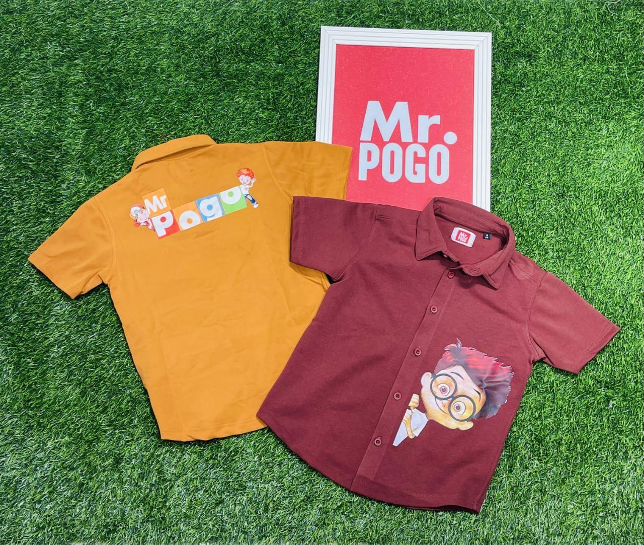 Mr.POGO PRINTED HALF SLEEVE RED AND ORANGE SHIRTS FOR KIDS