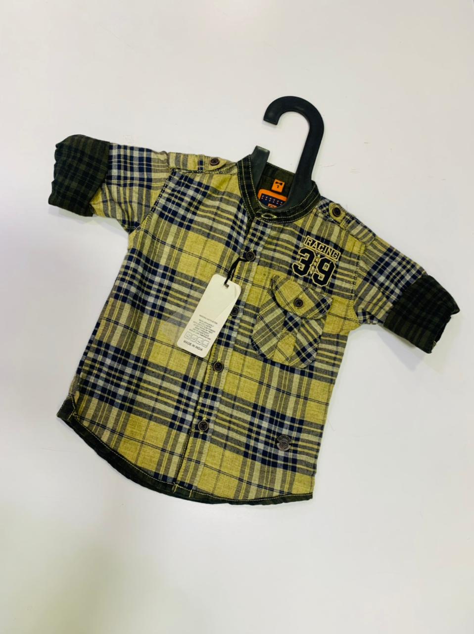 G CLUB BOYS SHIRT YELLOW AND BLUE COLOUR CHECK