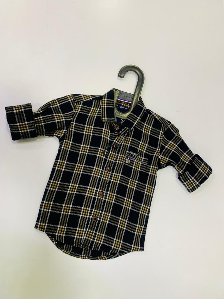 G-CLUB MULTIPLE COLOUR BLACK WITH GRAY CHECK-SHIRT FOR BOYS