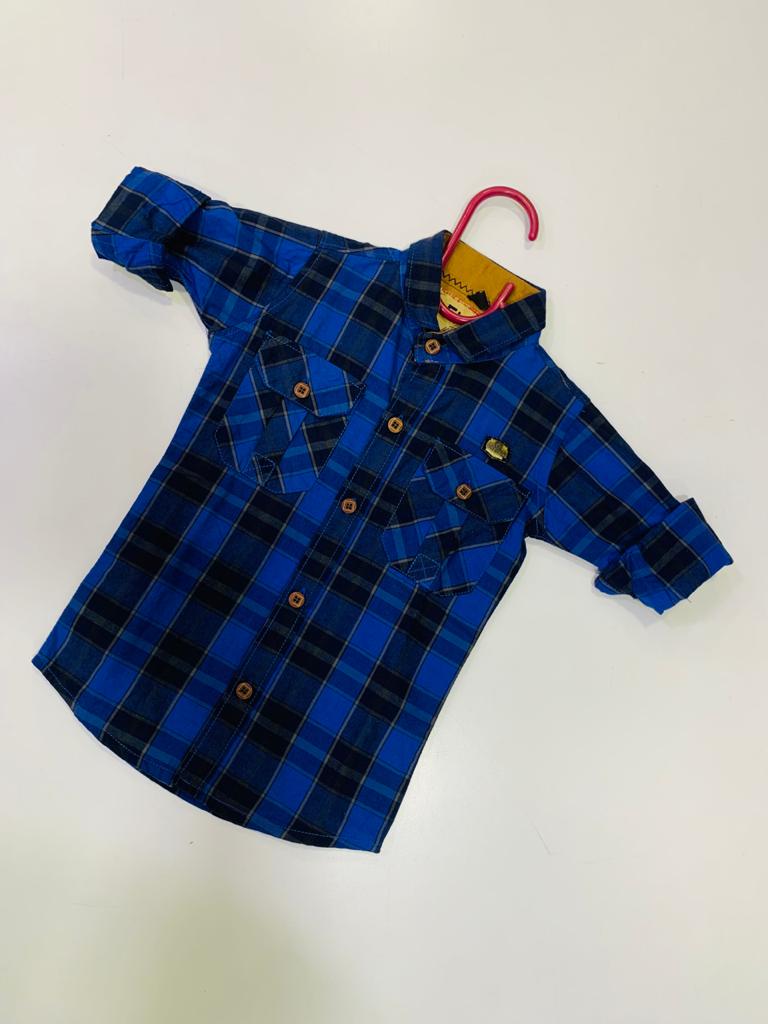 G-CLUB BLUE CHECK-SHIRT FOR BOYS