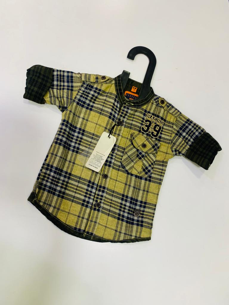 G-CLUB MULTIPLE COLOUR YELLOW WITH BLUE CHECK-SHIRT FOR BOYS