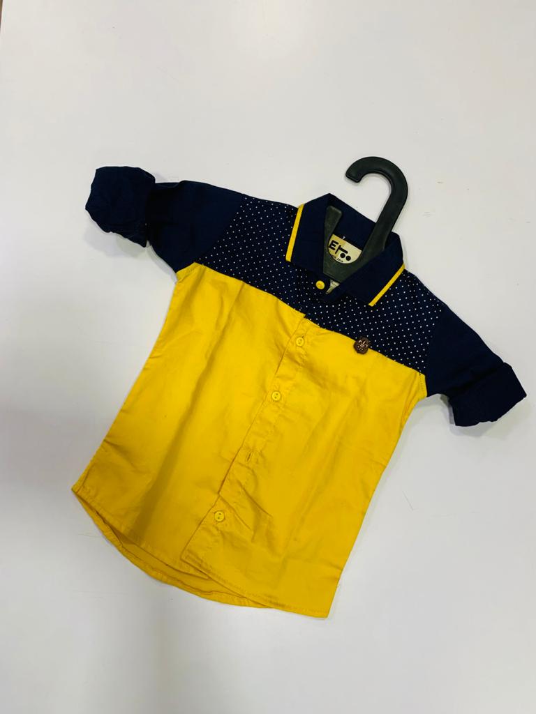 G-CLUB MULTIPLE COLOUR YELLOW WITH BLACK PLANE-SHIRT FOR BOYS