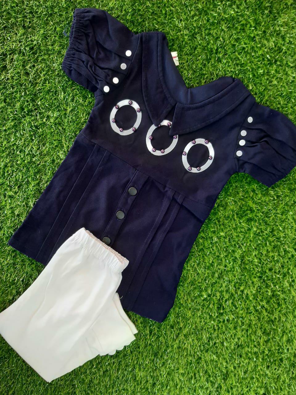 KIDS CAMP LEGGING AND TOP, DARK BLUE COLOUR TOP WHITE PANT FOR KIDS
