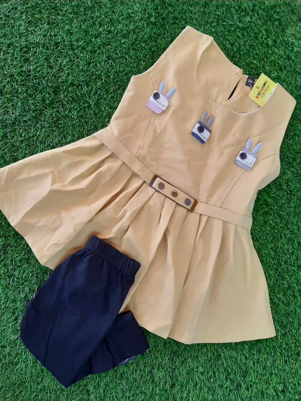 KIDS CAMP LEGGING AND TOP, CREAM COLOUR TOP BLACK PANT FOR KIDS