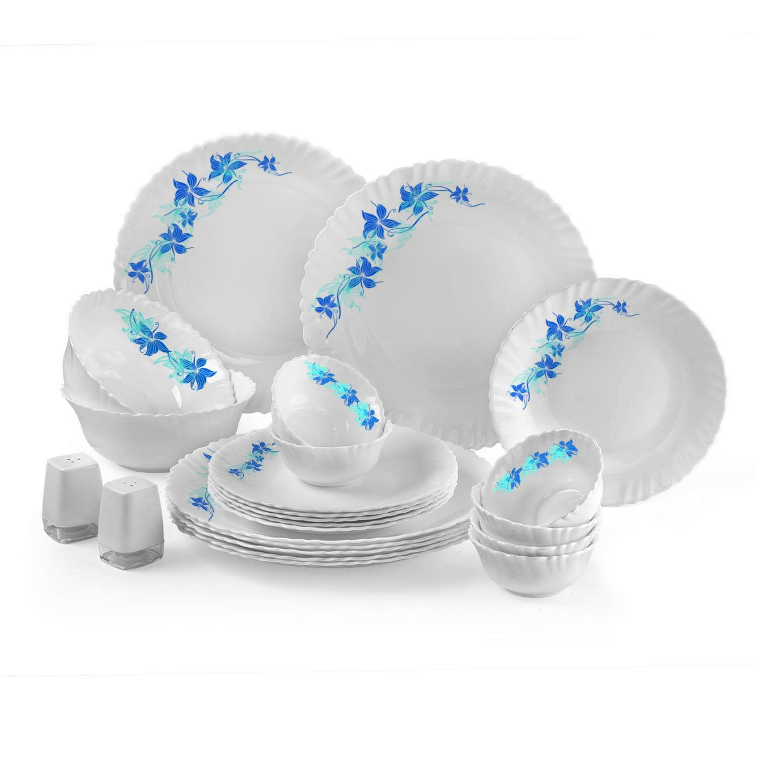 CELLO OPALWARE DAZZLE DINNER SET,  22 PIECES, 